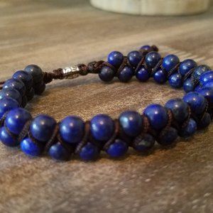 Lapis Braided Adjustable Bracelet